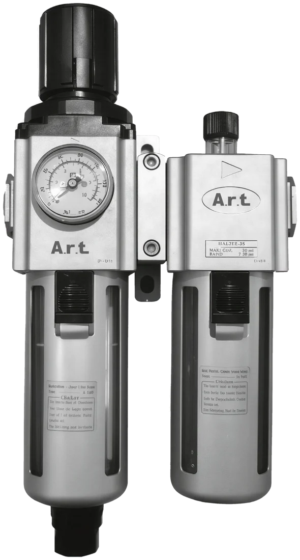 Unidad de mantenimiento A.r.t: filtro regulador con manómetro y lubricador
